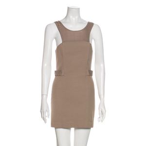 Michelle Mason Scoop Neck Mini Dress Neutral
